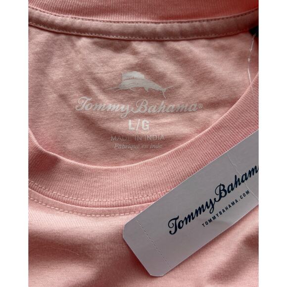 Tommy‎ Bahama Men’s Bali Skyline Pink Crew Neck Short Sleeve T-Shirt Size Large - Picture 3 of 7